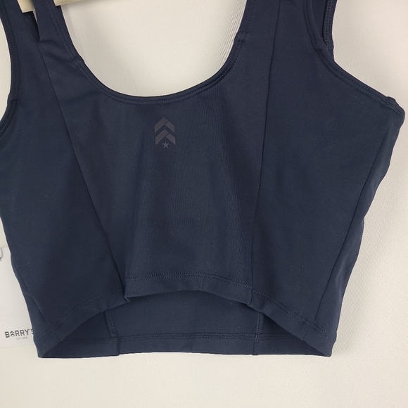 NEW BARRY'S Women's Ink Blue Split Strap Tank Top Sz XS. Built in Bra. MSRP $68 - Picture 6 of 9